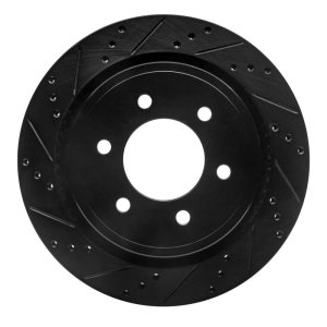Ford F-150 Brake Rotor (1) - Rear Left - R1 Concepts - Drilled & Slotted - Black - `12-`20